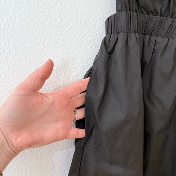 Brand New English Factory Women's Size XS Cut Out Poplin Mini Dress in Black - Picture 7 of 16